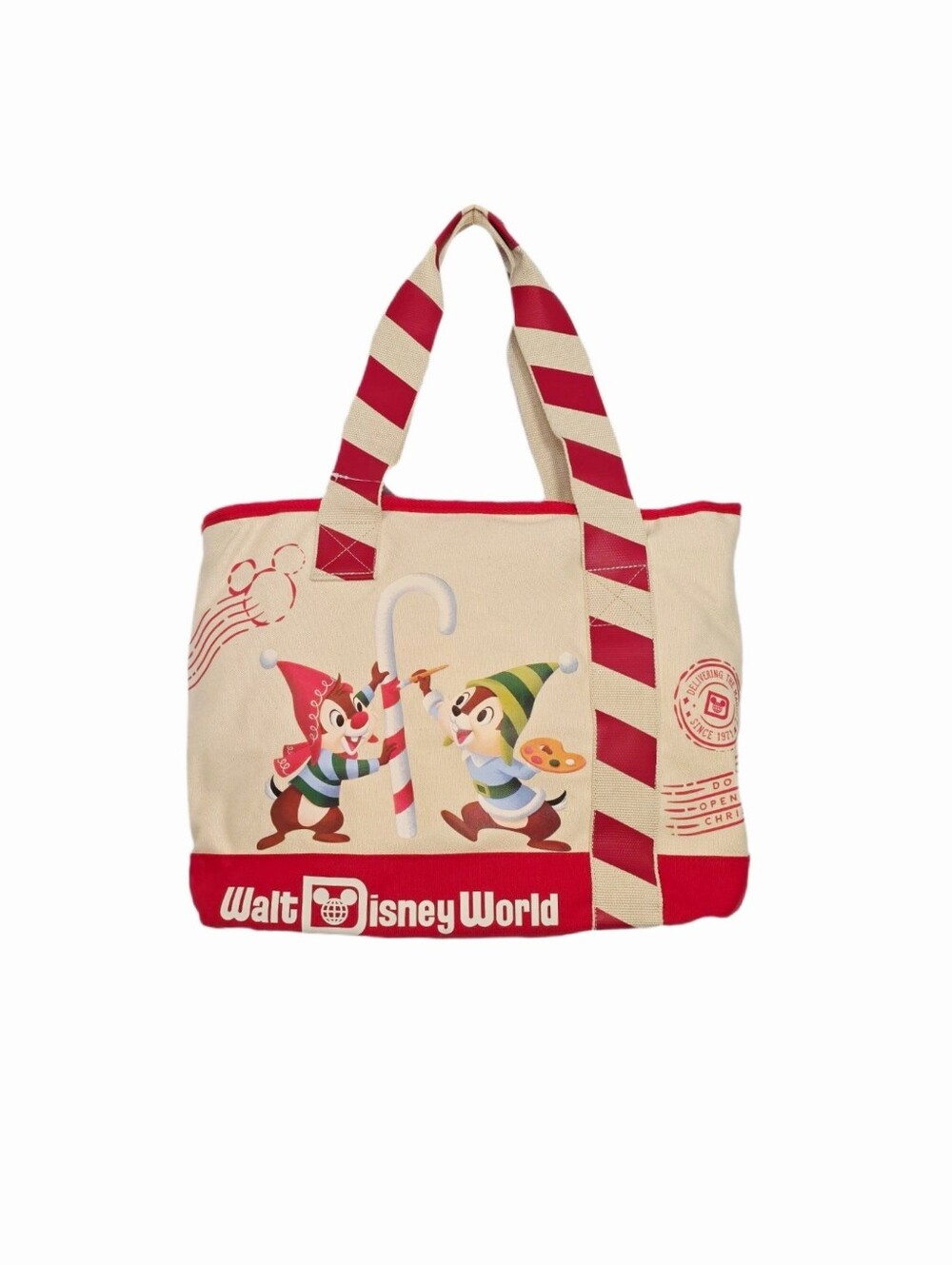 Disney Parks Walt Disney World CHIP 'N DALE Canvas Holiday Tote - NWT